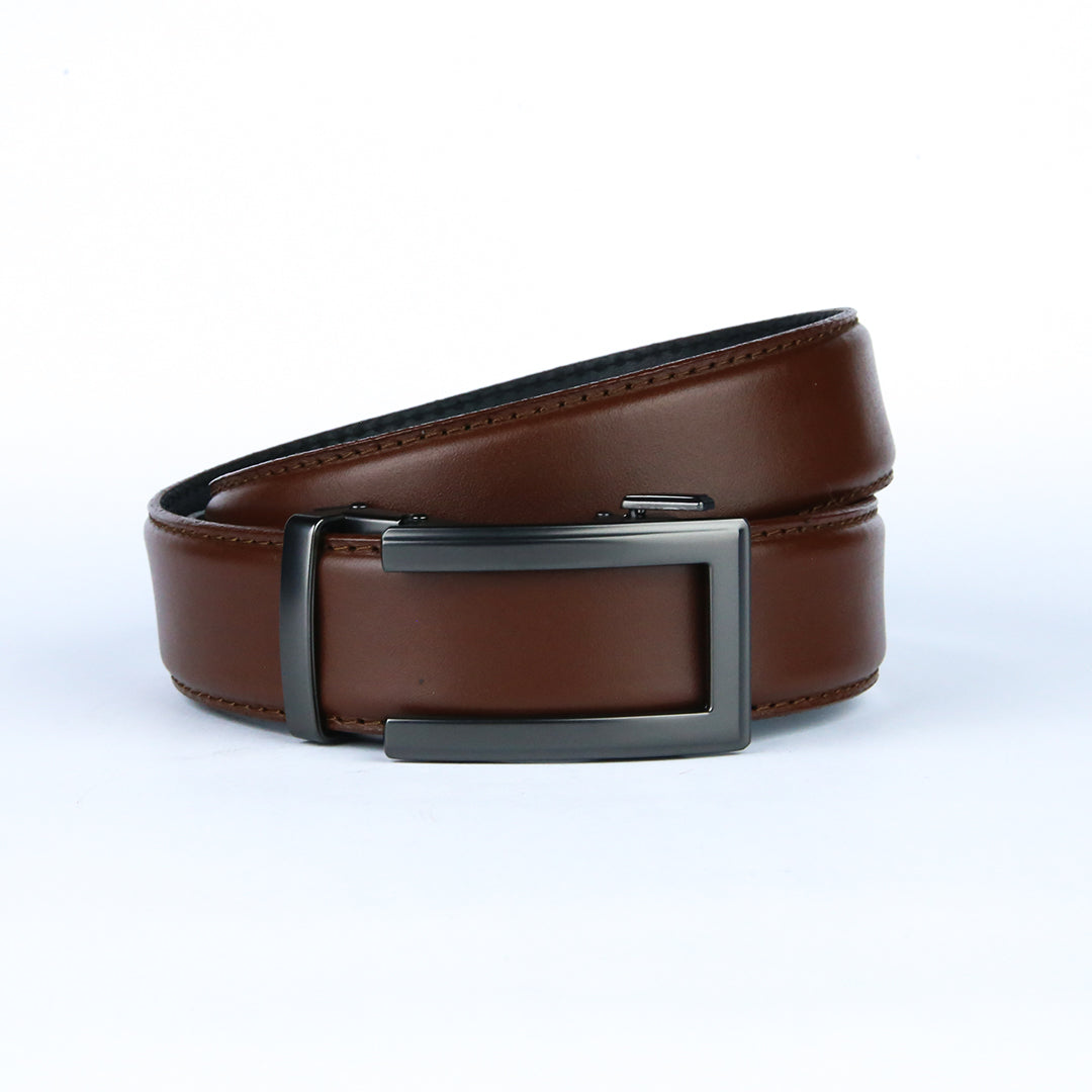 Classic Charcoal - Top Grain No Hole Leather Belt
