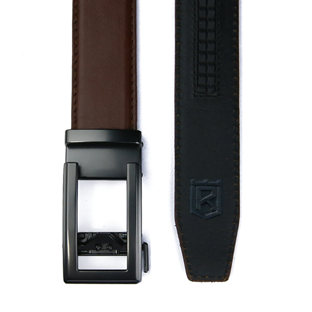 Classic Charcoal - Top Grain No Hole Leather Belt