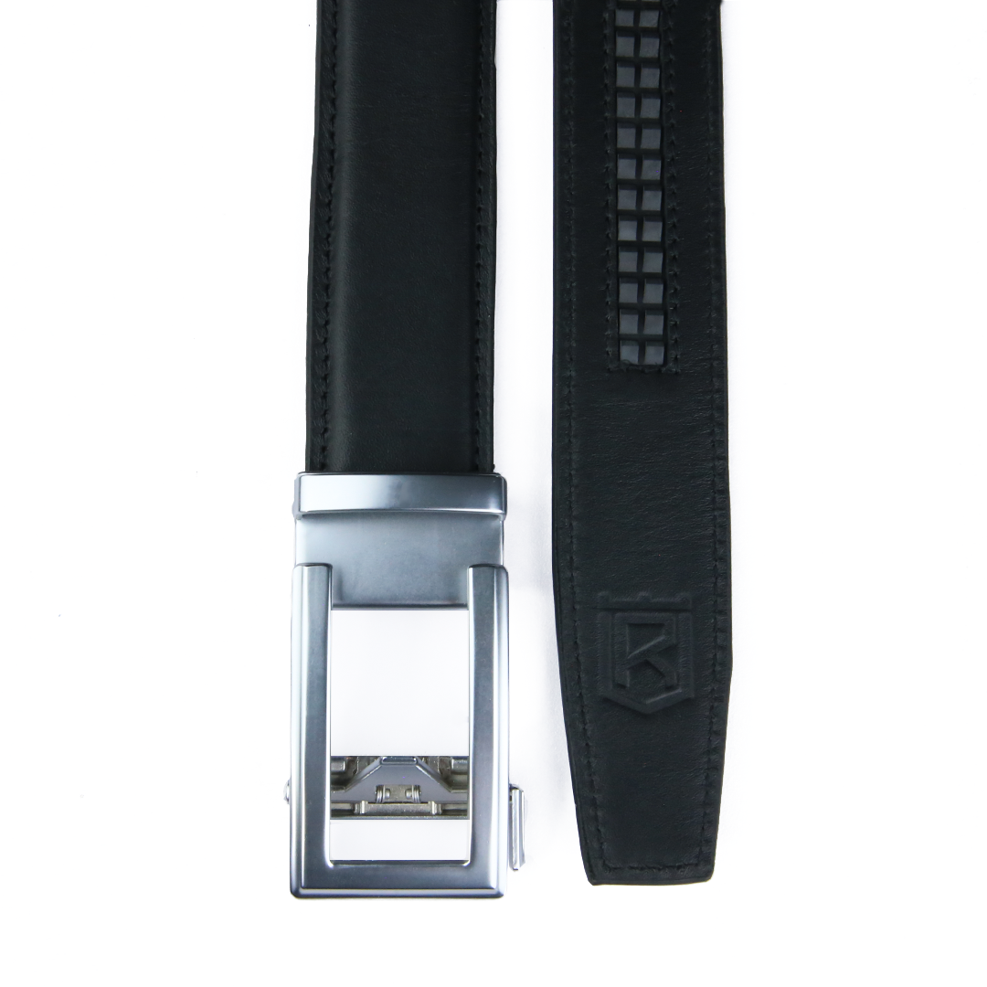 Classic Silver - Top Grain No-Hole Leather Belt