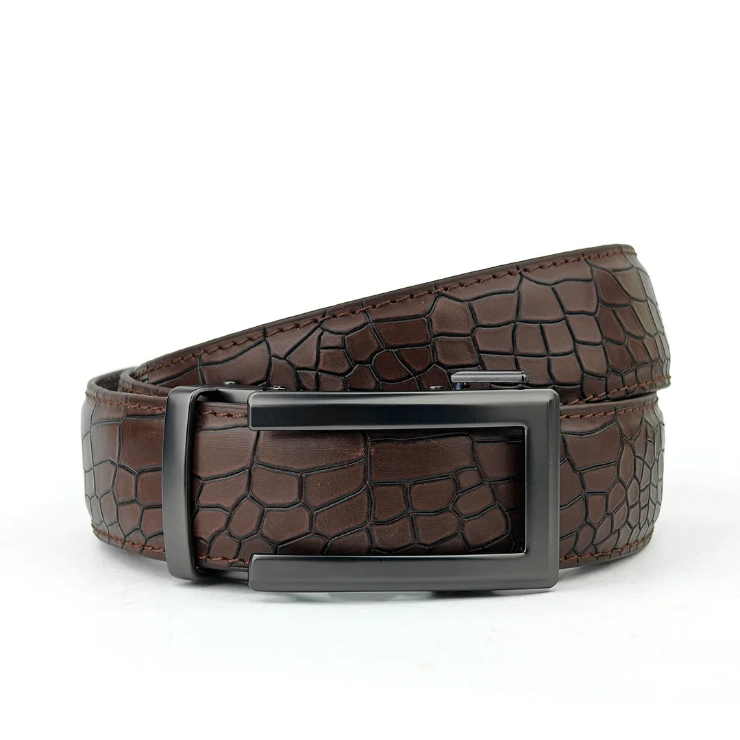 Classic Charcoal - Top Grain No Hole Leather Belt