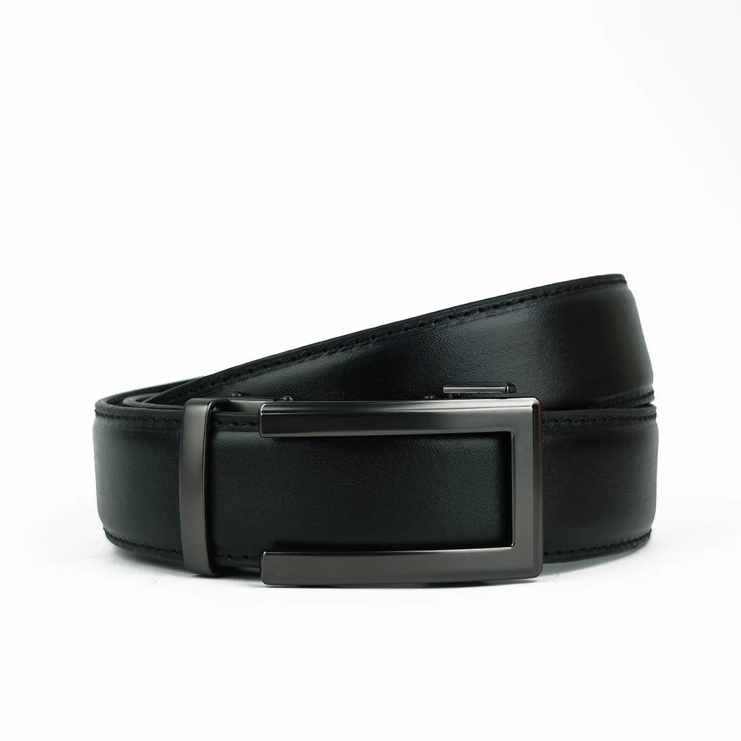 Classic Charcoal - Top Grain No Hole Leather Belt