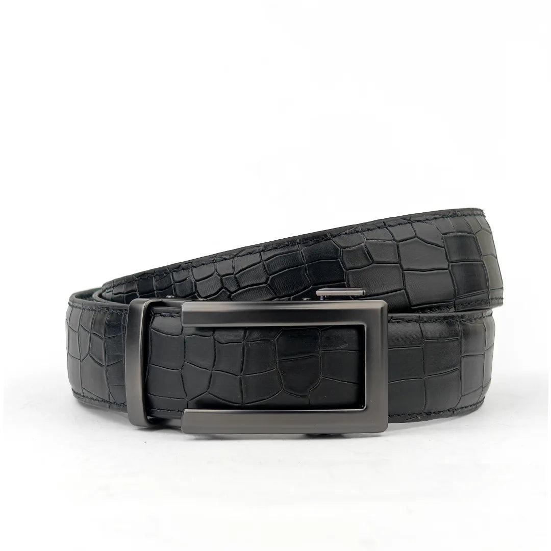 Classic Charcoal - Top Grain No Hole Leather Belt