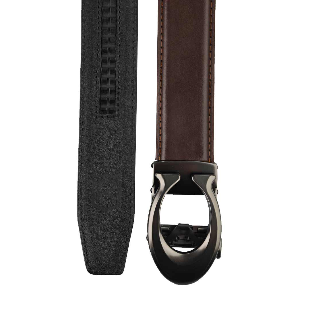 Curvy Charcoal - Top Grain No Hole Leather Belt