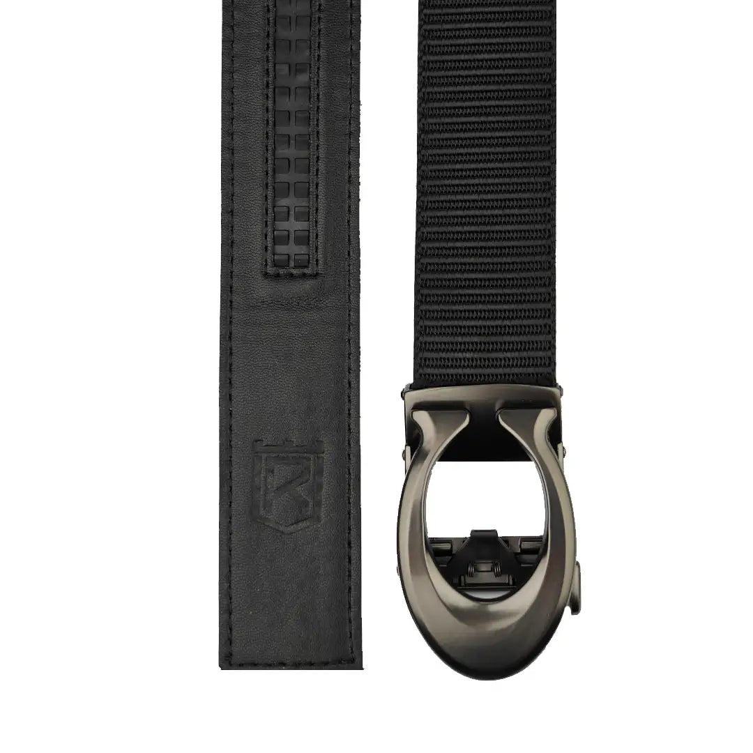 Curvy Charcoal-No-Hole Nylon Belt