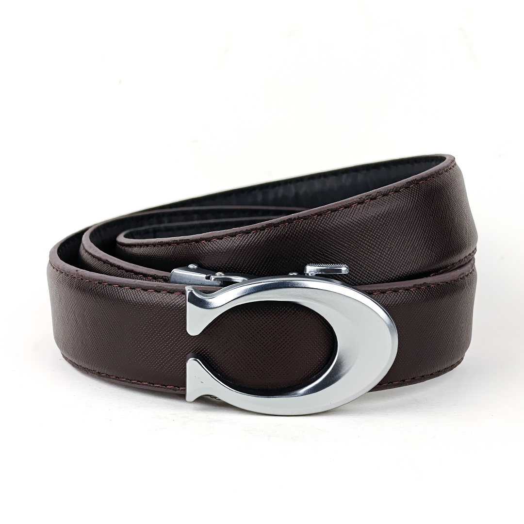 Curvy Silver - Genuine Leather Dotted Brown