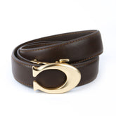 Curvy Gold- Top Grain Leather Brown