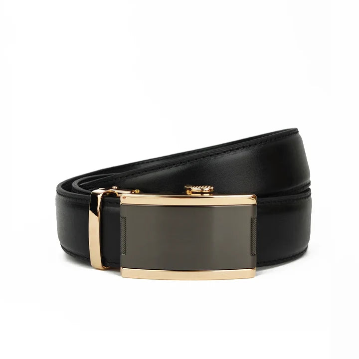 Tradional Gold- Top Grain No Hole Leather Belt