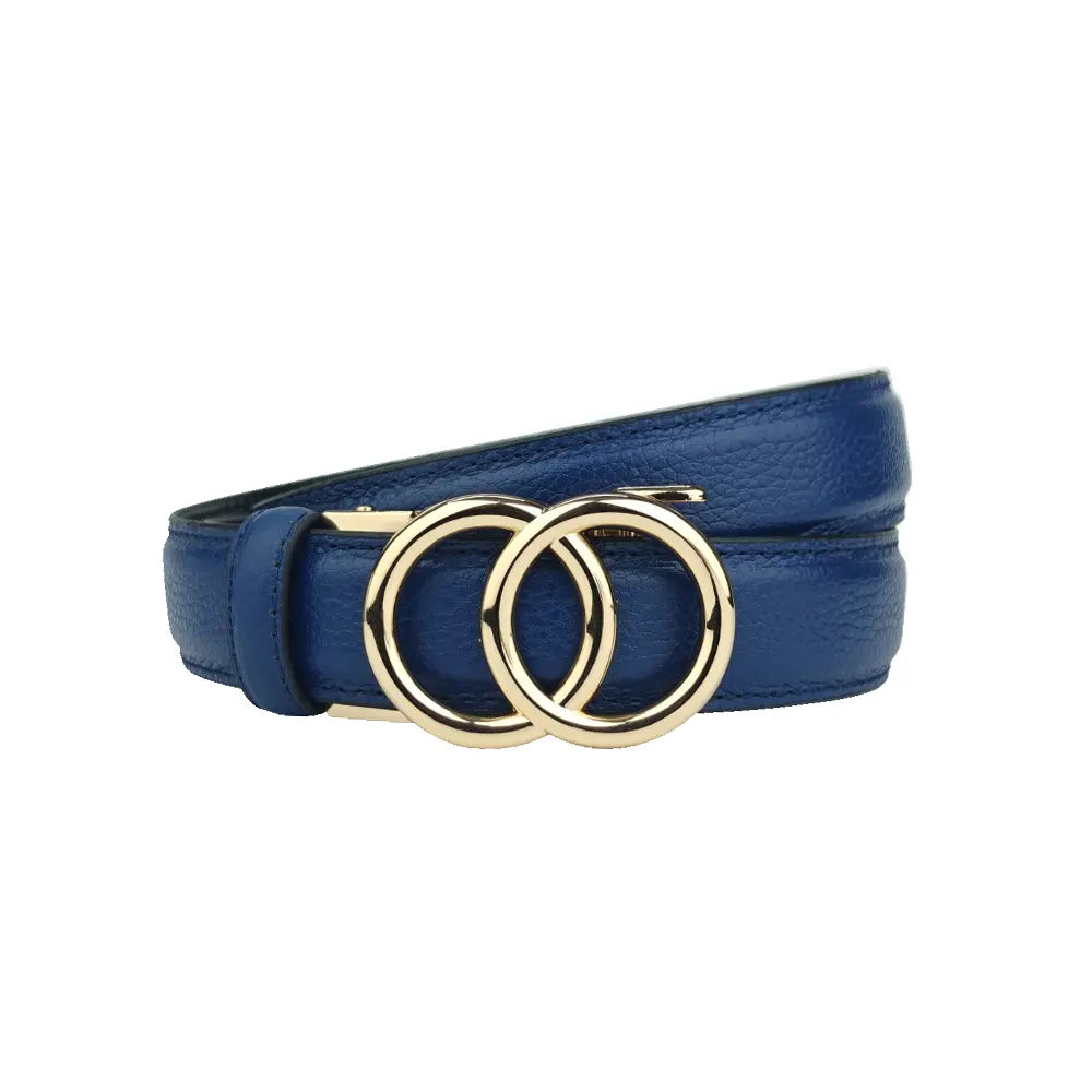 Gold Halo Sapphire- No Hole Slim Belt
