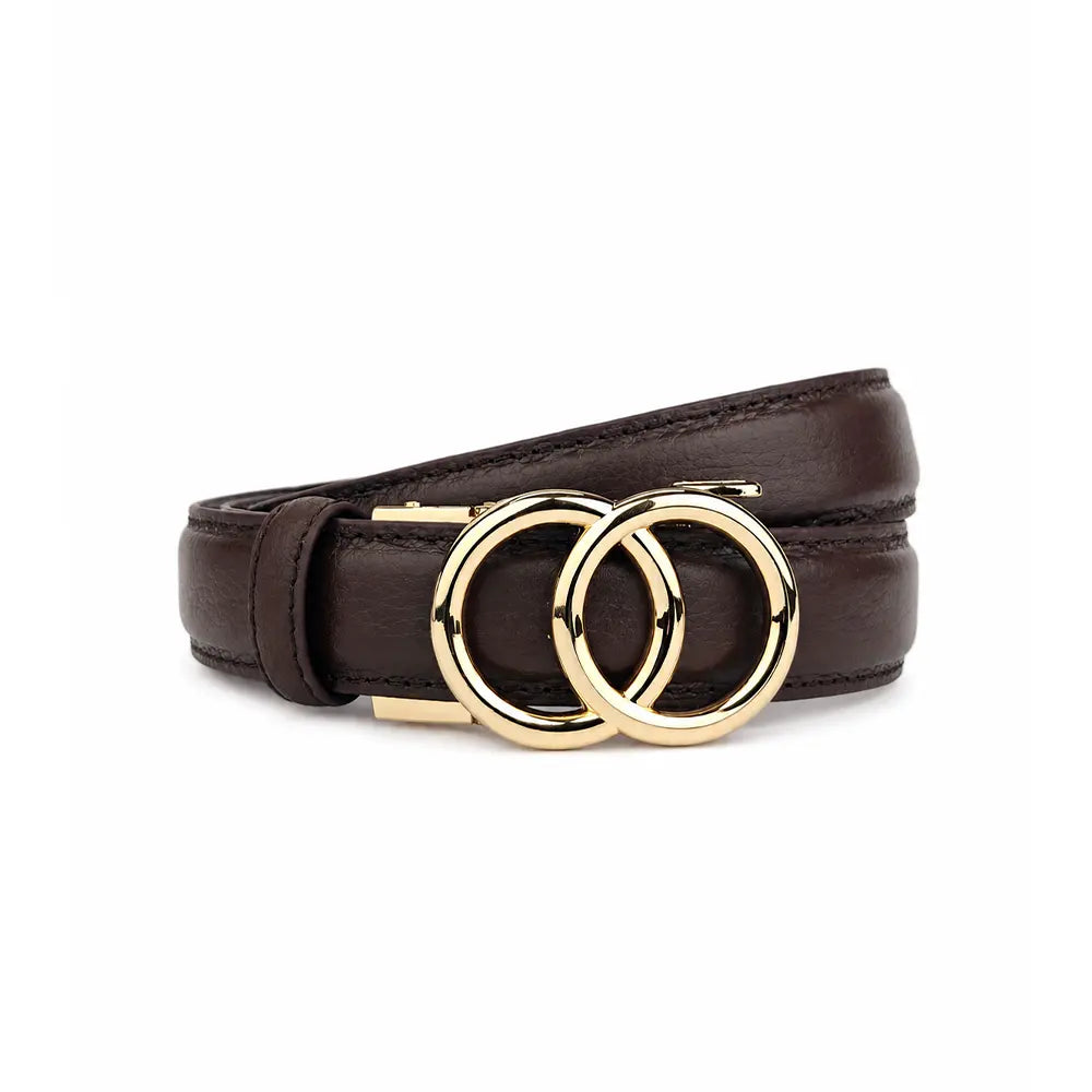 Gold Halo  Moca- No Hole Slim Belt