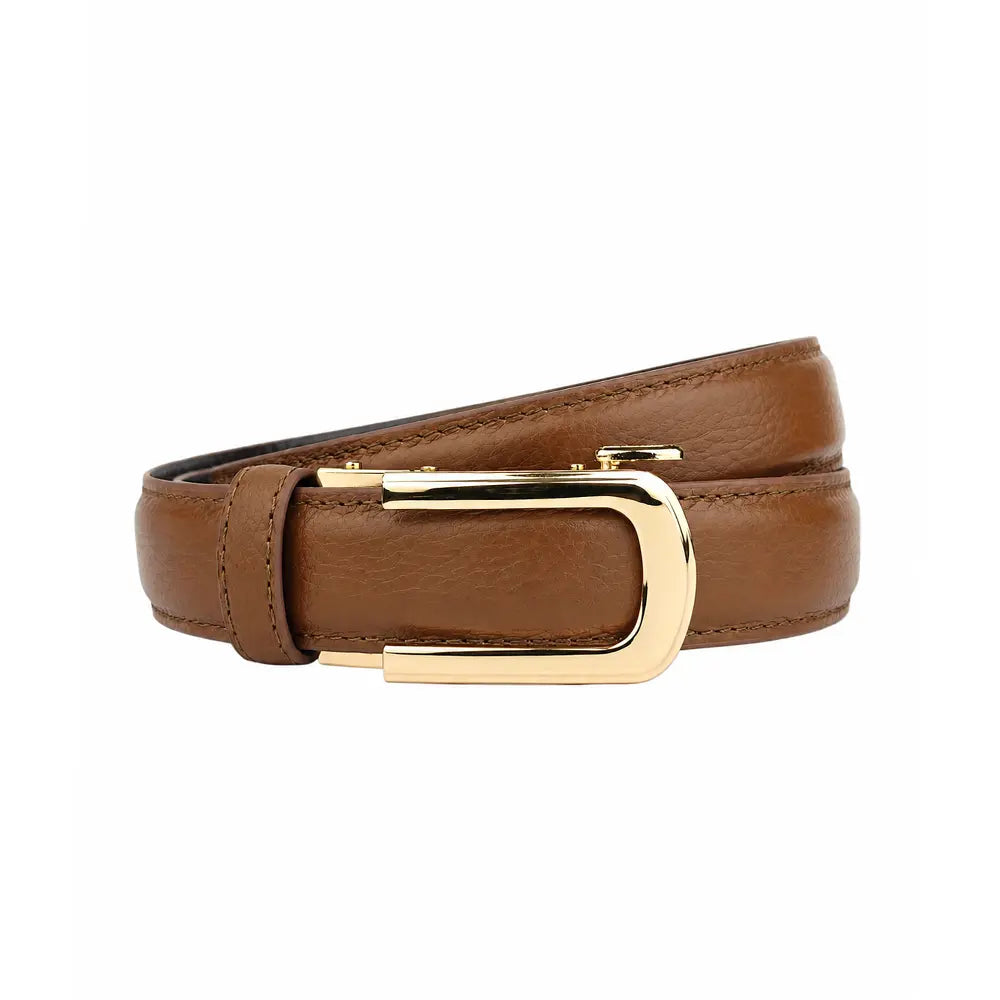 Gold Dune Caramel - No Hole Slim Belt
