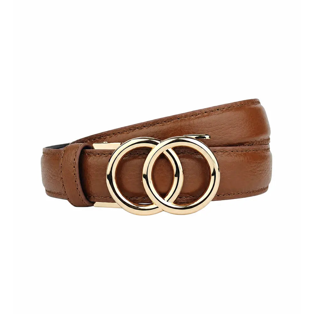 Gold Halo Caramel - No Hole Slim Belt
