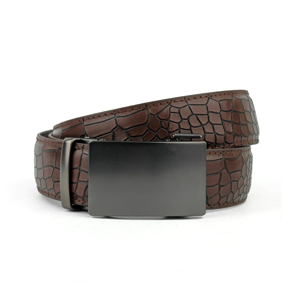 Gun Metal - Top Grain No Hole Leather Belt