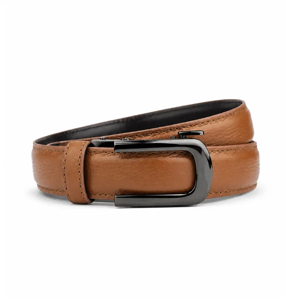Noir Dune Caramel - No Hole Slim Belt