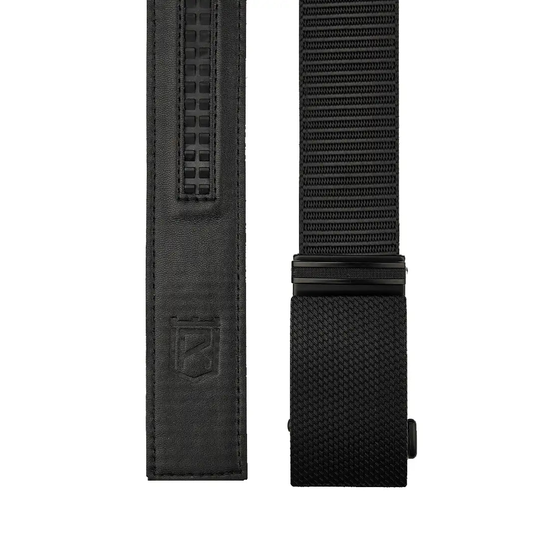 Patched Black - No-Hole Nylon Belt