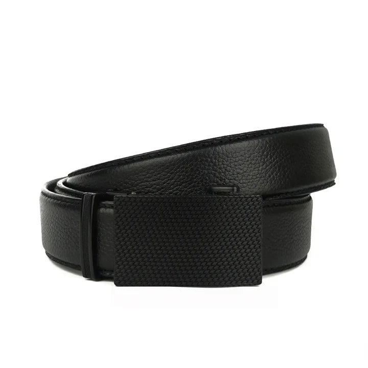 Pattern Black Pattern - Top Grain No Hole Leather Belt