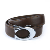 Curvy Silver- Top Grain Leather Brown