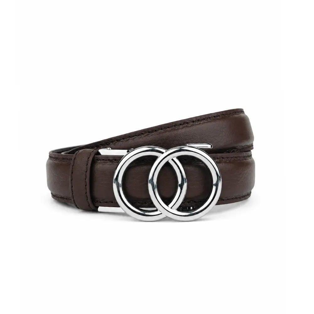 Silver Halo Moca- No Hole Slim Belt