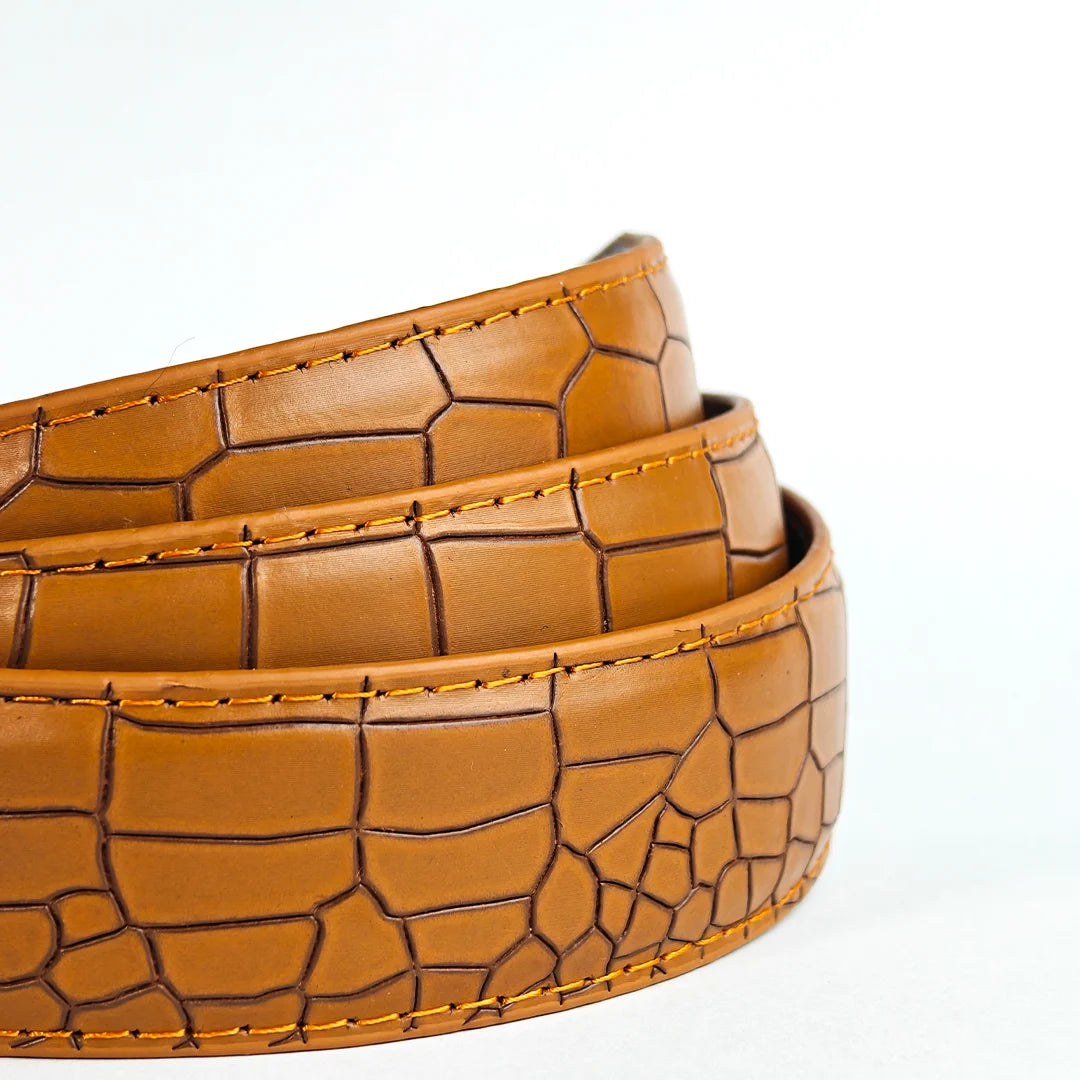 Mustard Crocodile - Top Grain Leather