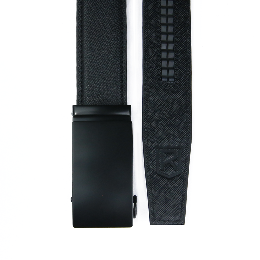 Swat Black Belt- Textured Black Italian Leather Belt