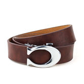 Curvy Silver - Genuine Leather Tan Brown